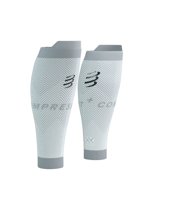 CompresSport R2 Oxygen Calf Sleeves (White/Neble Grey)