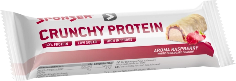 Sponser Crunchy Protein szelet 50g - Málna - (Aroma Raspberry)