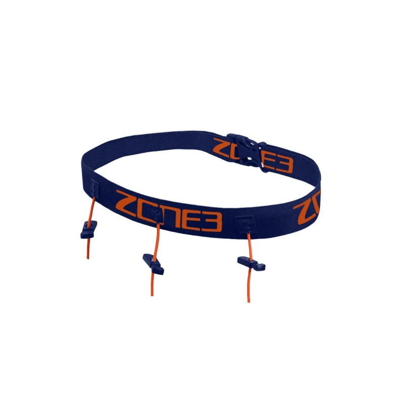 Zone3 Race Belt with Gel Loops - Navy/Orange (13)