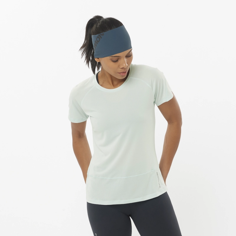 Salomon Cross Run SS Tee W - Misty Blue - női