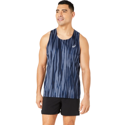 Asics Road All Over Print Singlet - férfi (400) kép