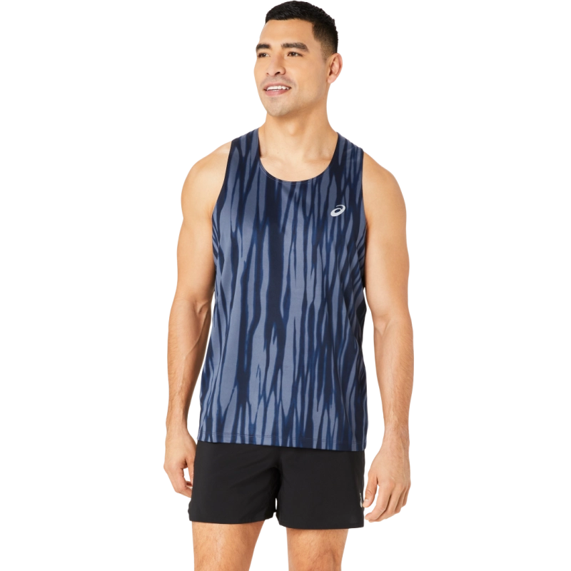 Asics Road All Over Print Singlet - férfi (400)