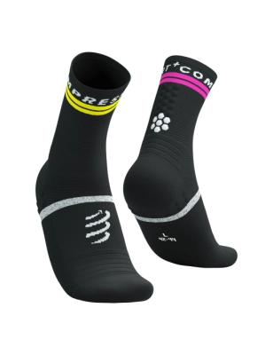 CompresSport Pro Marathon Socks V2.0 (Black/Safe Yellow/Neo Pink) kép