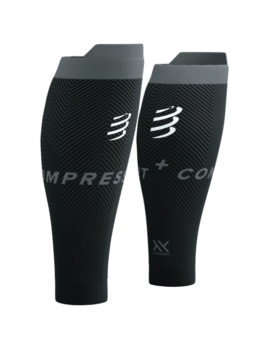 CompresSport R2 Oxygen Calf Sleeves (Black/Steel)