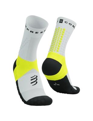 CompresSport Ultra Trail Socks - White/Safe Yellow kép