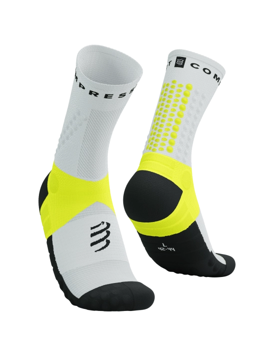 CompresSport Ultra Trail Socks - White/Safe Yellow