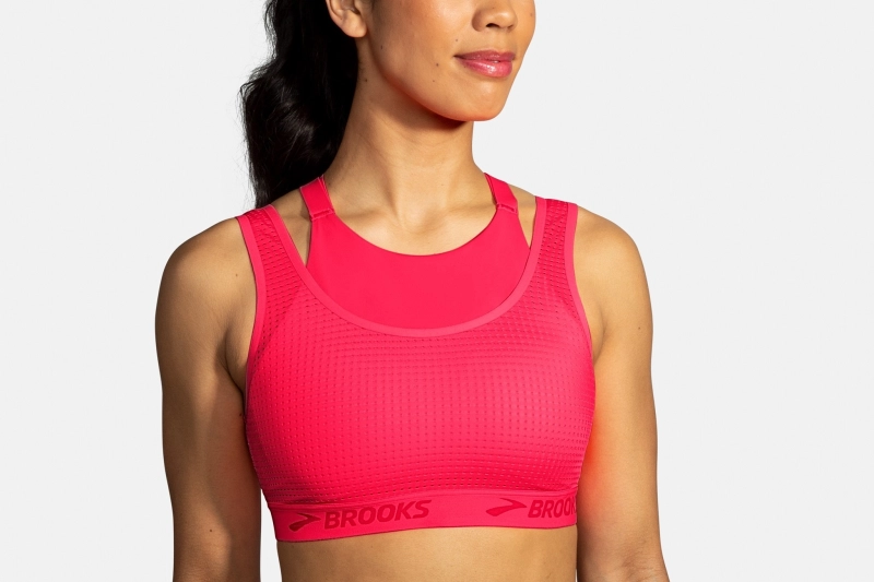 Brooks Drive Mesh Run Bra - női (Fluoro Pink)