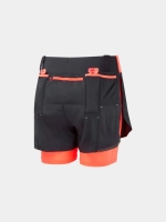 Ronhill Tech ULtra Twin Short - női (Blk/HotCoral) thumbnail