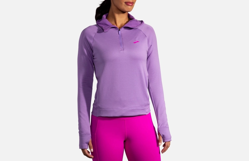 Brooks Notch Thermal Hoodie - női (Heliotrope)