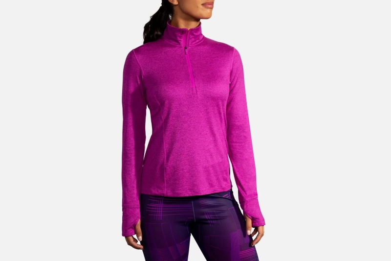 Brooks Brooks Dash 1/2 Zip - női (Heather Magenta)