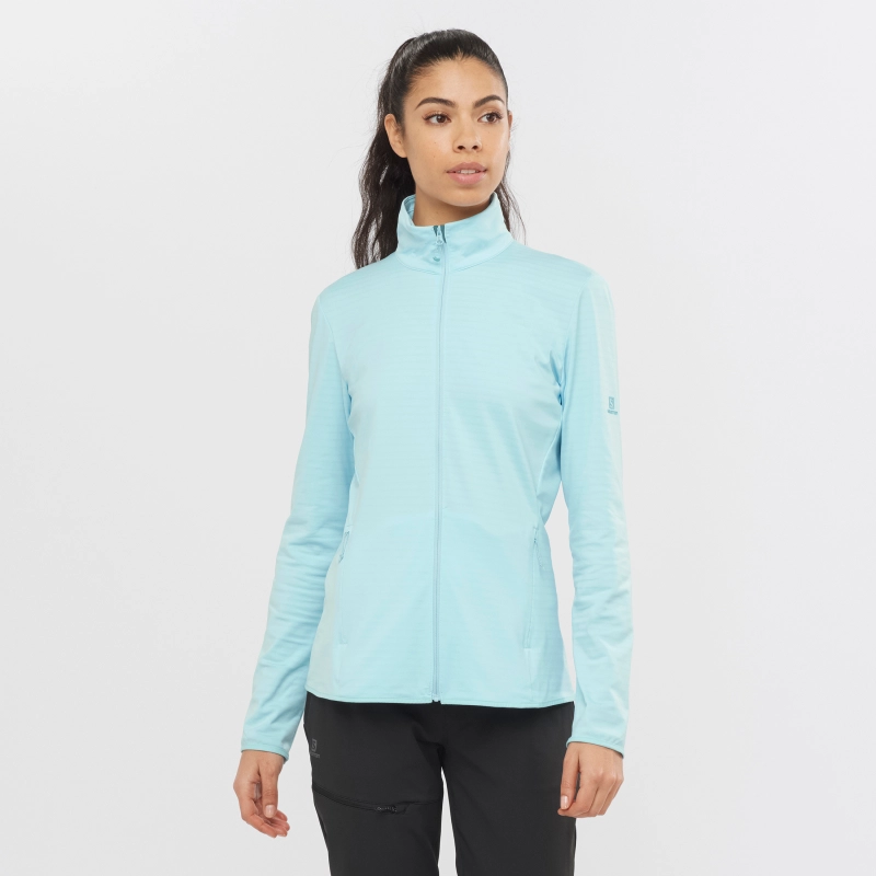 Salomon OUTRACK FULL ZIP MID W - női (Crystal Blue)