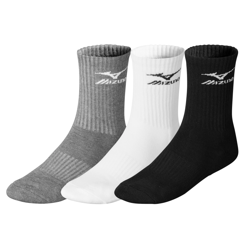 Mizuno Training 3P Socks -  (White/Black/Melange)