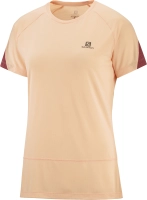 Salomon Cross Run SS Tee W - női (Apricot Ice/Heather/Cabernet) thumbnail