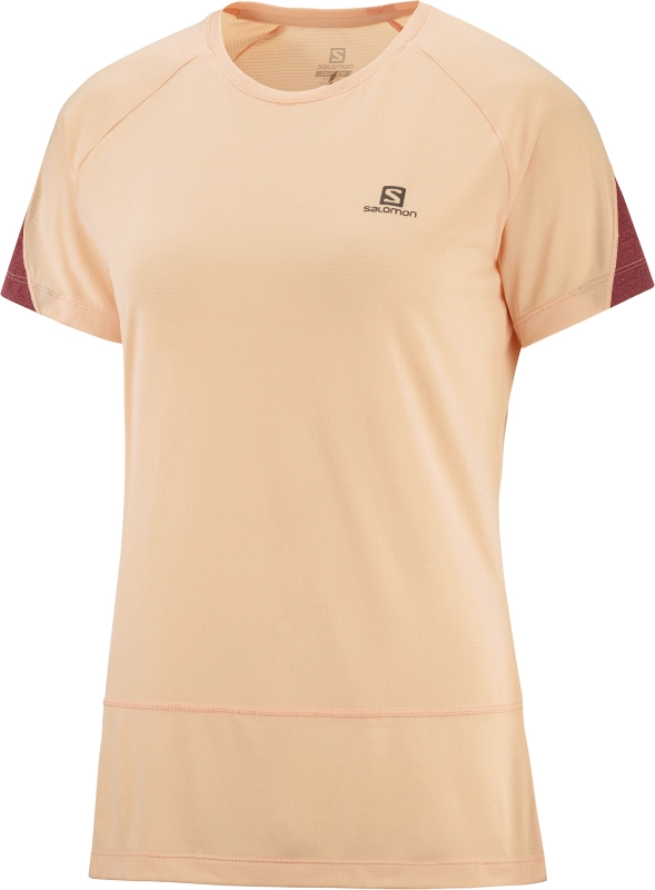 Salomon Cross Run SS Tee W - női (Apricot Ice/Heather/Cabernet)