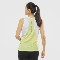 Salomon Sense Aero Tank W - női (White/Sunny Lime/OysterMushroom) thumbnail