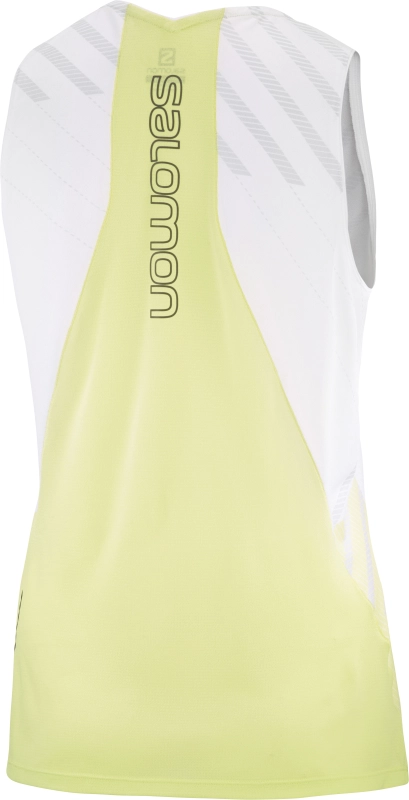 Salomon Sense Aero Tank W - női (White/Sunny Lime/OysterMushroom)