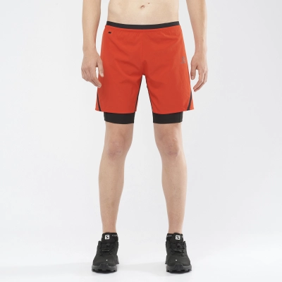 Salomon Cross Twinskin Shorts M - férfi (Fiery Red) kép