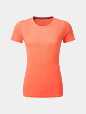 Ronhill Womens Tech Marathon S/S Tee - női (Peach/Lemongrass) thumbnail