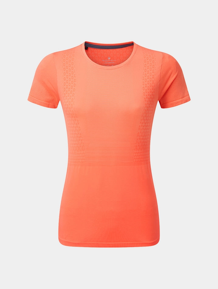 Ronhill Womens Tech Marathon S/S Tee - női (Peach/Lemongrass)