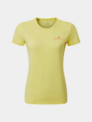 Ronhill Womens Tech S/S Tee - női (Lemongrass/Hot Pink) thumbnail