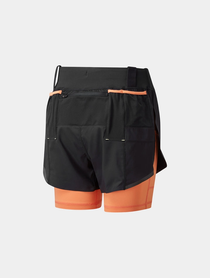 Ronhill Womens Tech Ultra Twin Short - női (Black/Peach)