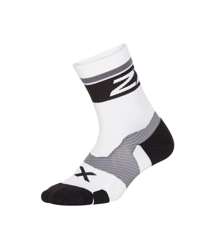 2XU Vectr Cushion Crew - (WHT/BLK)