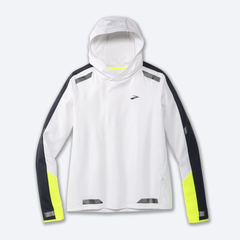 Brooks Run Visible Thermal Hoodie - női (White/Asphalt/Nightlife)