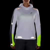 Brooks Run Visible Thermal Hoodie - női (White/Asphalt/Nightlife) thumbnail