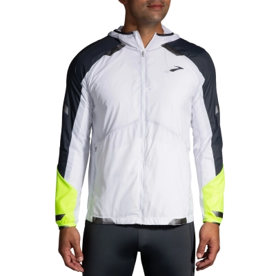 Brooks Run Visible Convertible Jacket - White/Asphalt/Nightlife - férfi kép