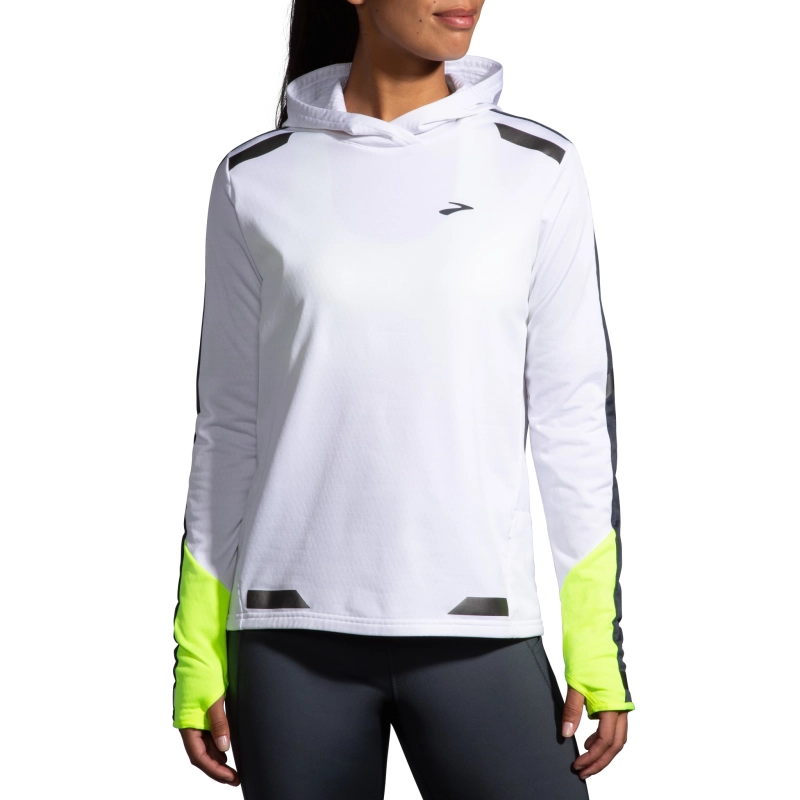 Brooks Run Visible Thermal Hoodie - White/Asphalt/Nightlife - női