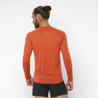 Salomon Cross Run LS Tee M - Burnt Ochre - férfi thumbnail