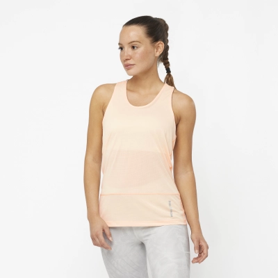 Salomon Cross Run Tank W - Cream Tan - női kép