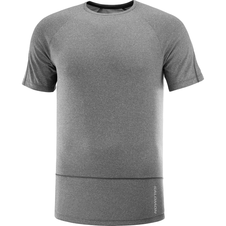 Salomon Cross Run SS Tee M - Depp Black/Heather - férfi