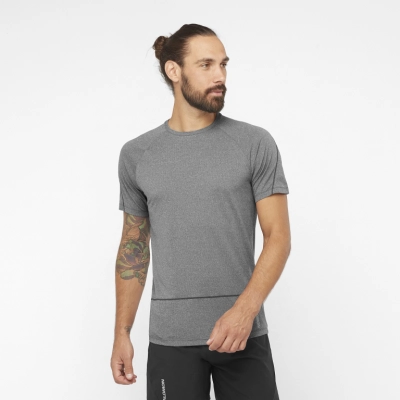 Salomon Cross Run SS Tee M - Depp Black/Heather - férfi thumbnail