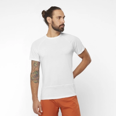 Salomon Cross Run SS Tee M - White - férfi kép