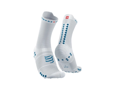 CompresSport Pro Racing Socks V4.0 Quarter - White/Fjord (011) kép
