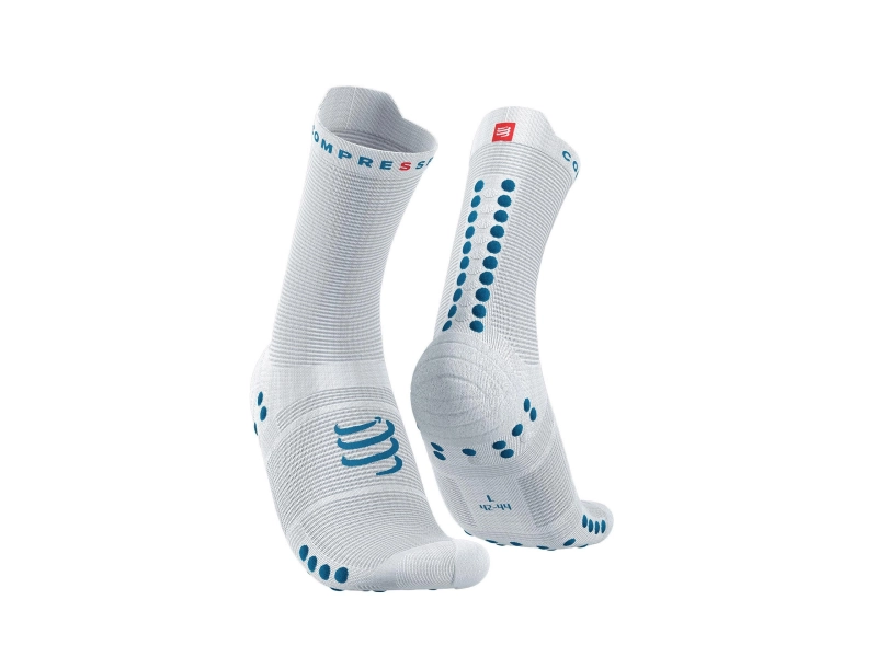 CompresSport Pro Racing Socks V4.0 Quarter - White/Fjord (011)