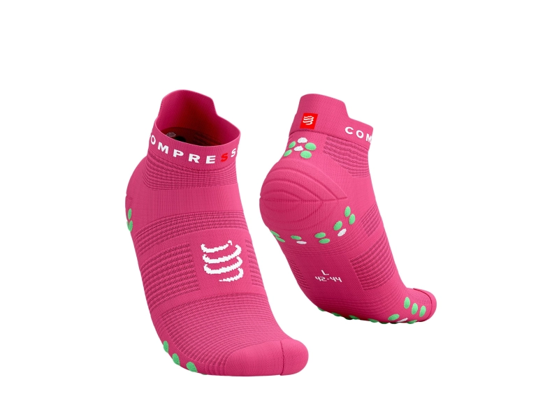 CompresSport Pro Racing Socks V4.0 Low - Hot Pink/Summer Green (379)