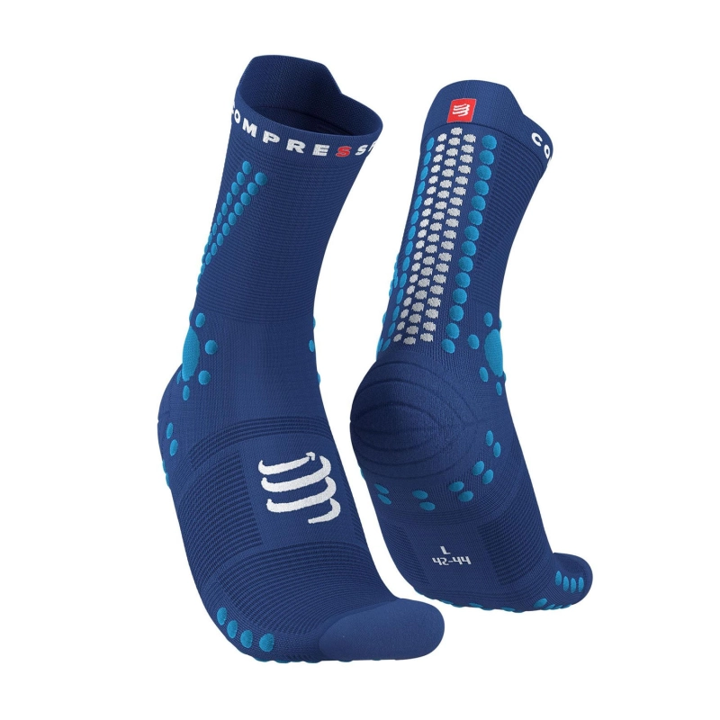 CompresSport Pro Racing Socks V4.0 Trail - Sodalite/Fluo Blue (533)