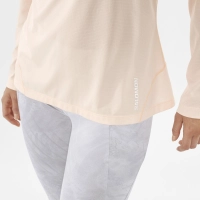 Salomon Cross Run LS Tee W - Cream Tan/Heather - női thumbnail