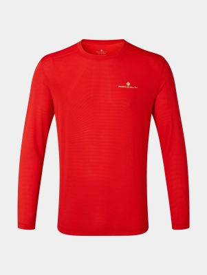 Ronhill Tech L/S Tee - férfi (Dark Cobalt/Flame) kép