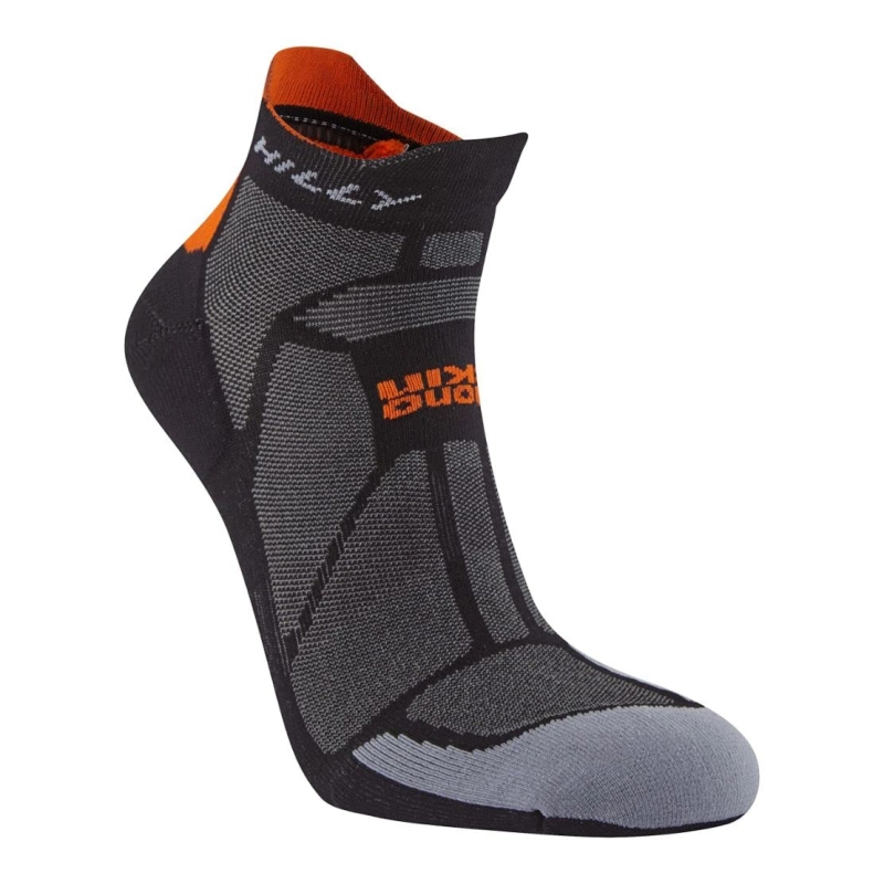 Hilly Marathon Fresh Socklet MIn - (Black/Orange)