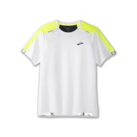 Brooks Run Visible Short Sleeve - férfi (White/Asphalt/Nightlife) thumbnail