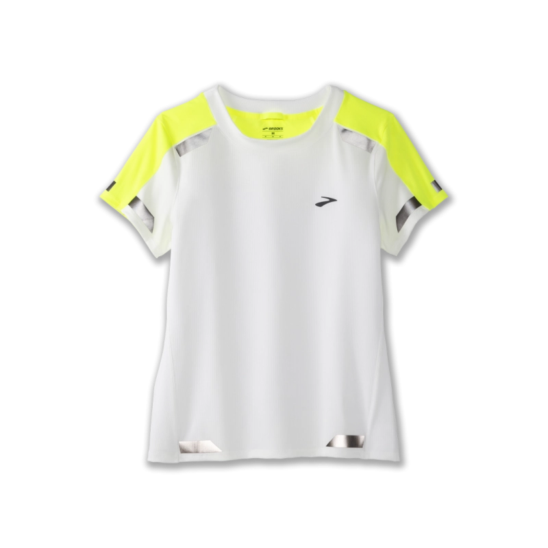 Brooks Run Visible Short Sleeve - női (White/Nightlife)