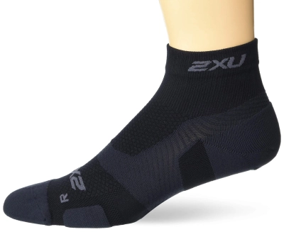 2XU Vectr Light Cushion 1/4 Crew Sock -  (BLK/TTM) kép