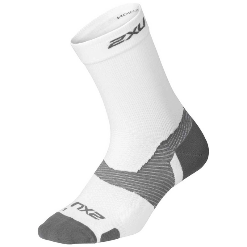 2XU Vectr Light Cushion Crew Shock -  (WHT/GRY)