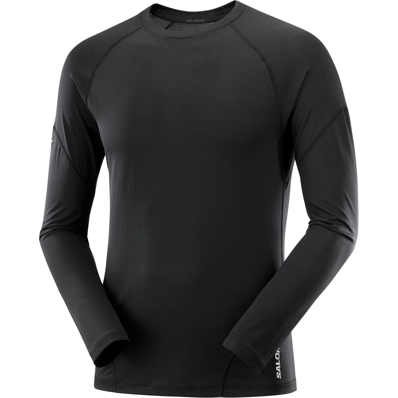 Salomon Cross Run LS Tee M - Deep Black - férfi