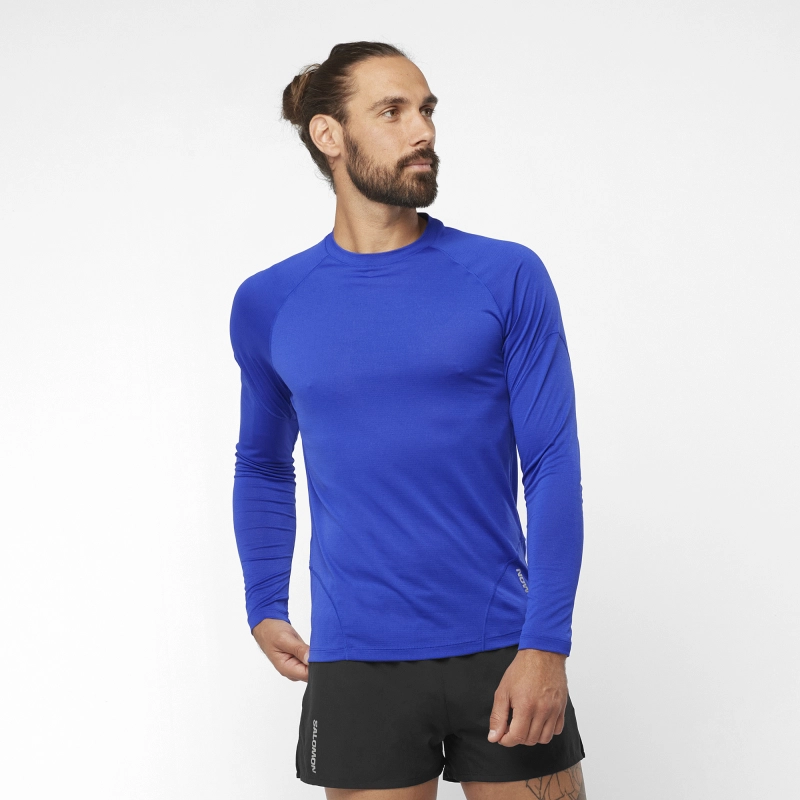 Salomon Cross Run LS Tee M - Surf The Web - férfi