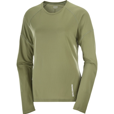 Salomon Cross Run LS Tee W - Deep Lichen Green - női kép