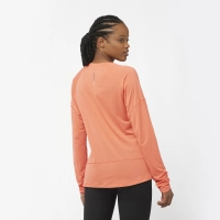 Salomon Cross Run LS Tee W - Coral - női thumbnail